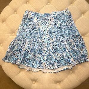 Lilly Pulitzer Blue and White A-Line Skirt